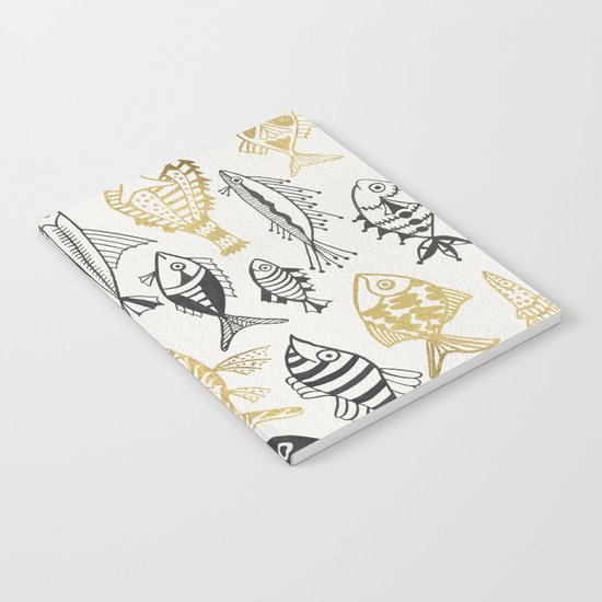 Inked Fish – Black & Gold Notebook