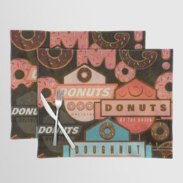 Retro distressed donuts collage Placemat