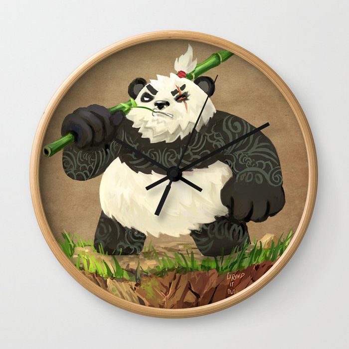 Yakuza Panda Wall Clock