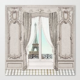 Eiffel Tower room with a view Canvas Print