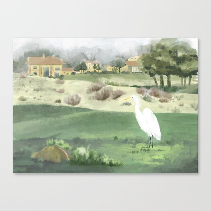 crane and alone in highway one Canvas Print