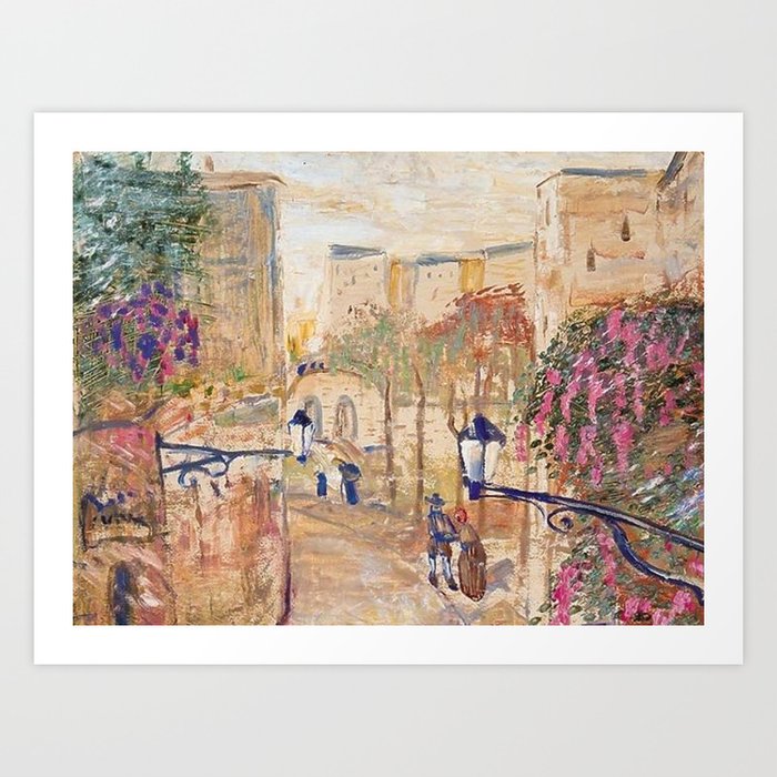 Back Alleyways, Italy floral portrait by Lajos Gulácsy Art Print