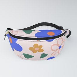 Kids Multi Color Floral in Bright Blue Pink and Gold Fanny Pack