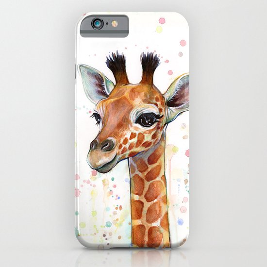 Giraffe Baby Animal Watercolor Whimsical Nursery Animals iPhone & iPod Case