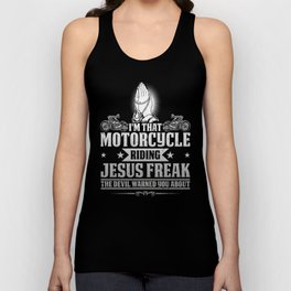 Christian Biker I'm That Motorcycle Riding Jesus Freak Faith Unisex Tank Top