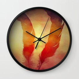 Two feathers Wall Clock