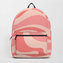 Blush Pink Modern Retro Liquid Swirl Abstract Pattern Square Backpack