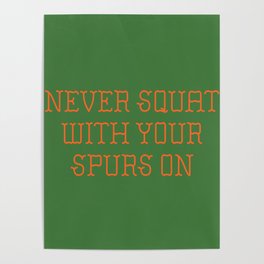 Cautious Squatting, Green Poster