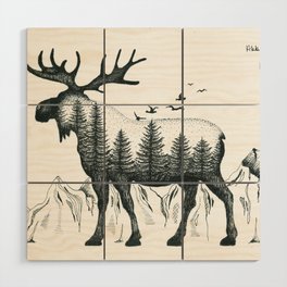 Mountain Moose Wood Wall Art