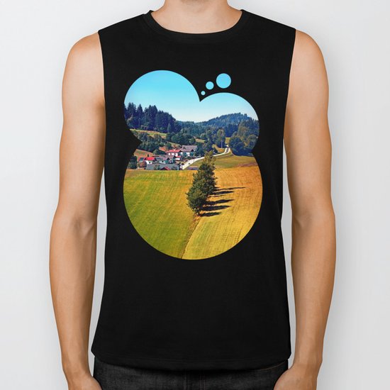 A village, some trees, and more boring scenery Biker Tank