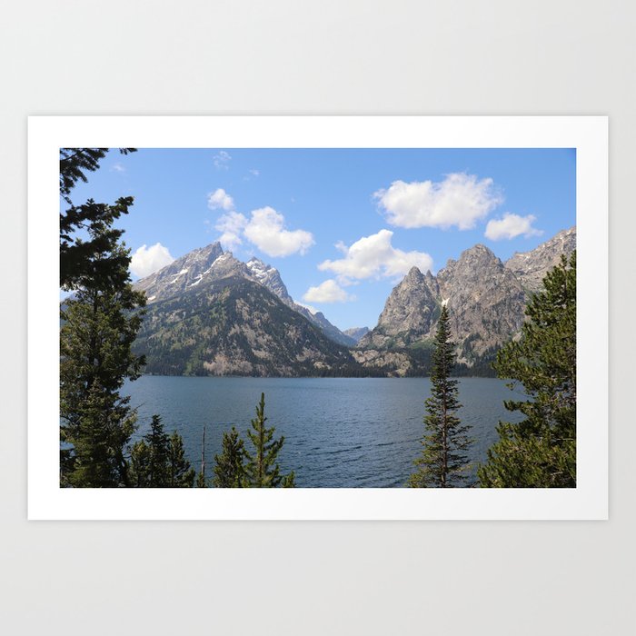 Grand Teton Mountains and Jenny Lake, Grand Teton National Park Art Print