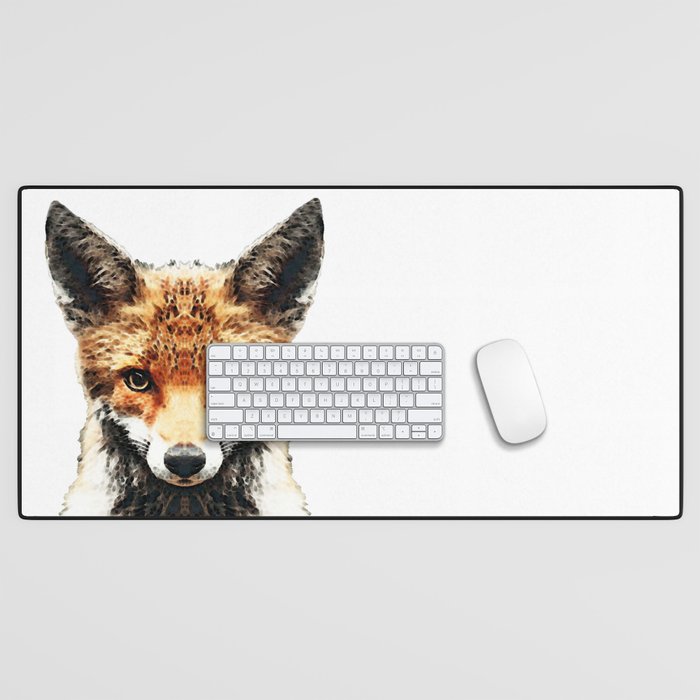 Sly Red Fox Full Face Wild Animal By Sharon Cummings Desk Mat