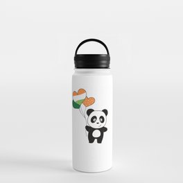 Panda With Ireland Balloons Cute Animals Happiness Water Bottle