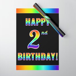 [ Thumbnail: Fun, Colorful, Rainbow Spectrum “HAPPY 2nd BIRTHDAY!” Wrapping Paper ]