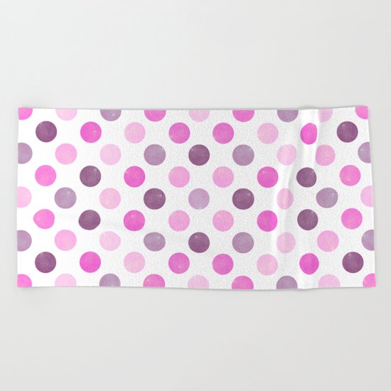 Watercolor Dots Pattern V Beach Towel