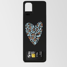 Leopard heart blue Android Card Case