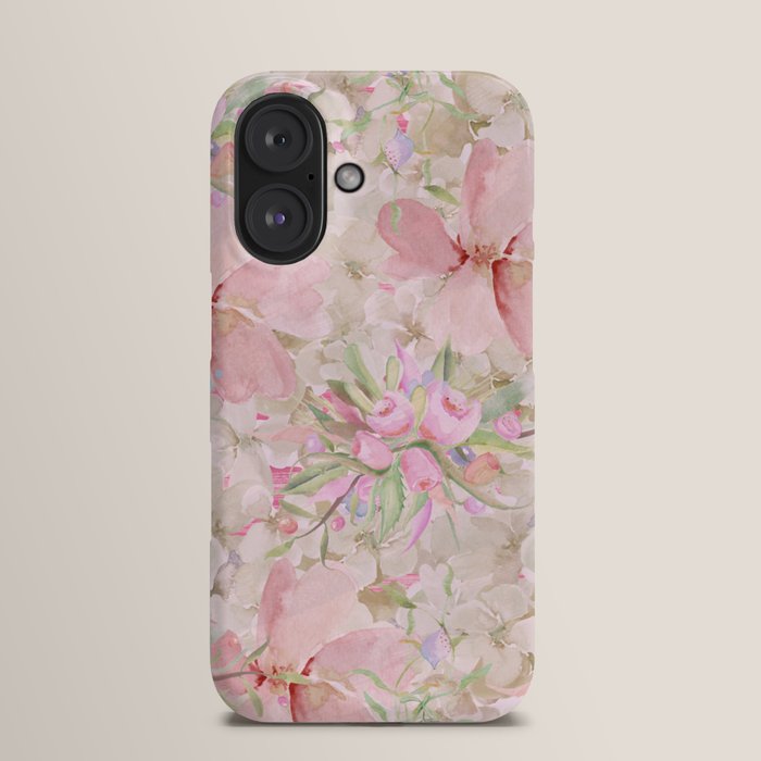iPhone・スマホケース Society6 Fashion Girly Pink Vintage Floral Trendy Stripes Vintage Striped Pink Floral Pattern iPhone Case by