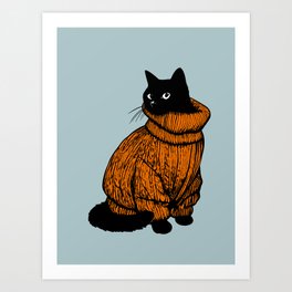 Sweater Weather Meeeow Art Print