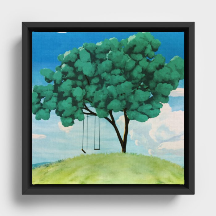 Tree and Swings Framed Canvas