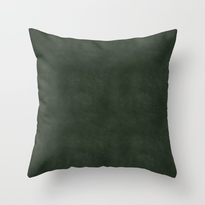 Dark green distressed vintage antique exclusive look solid color Throw Pillow