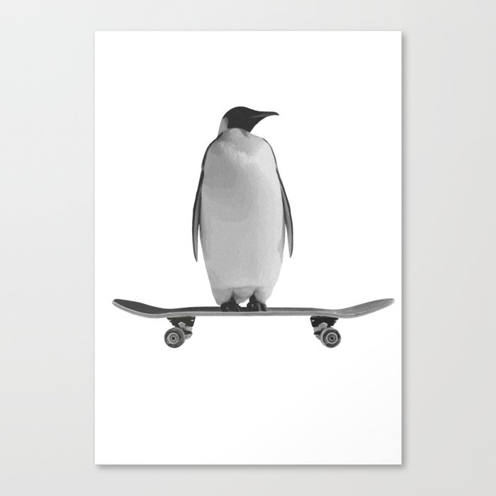 Skater Penguin Canvas Print