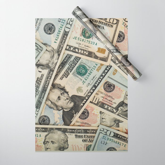 Dollar bill money pattern Wrapping Paper
