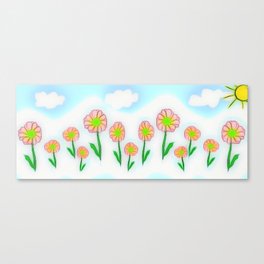 Row of Little Flowers Canvas Print