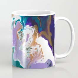Flow Coffee Mug | Texture, Mixedmedia, Bright, White, Flow, Flows, Textured, Lilac, Acrylic, Aqua 