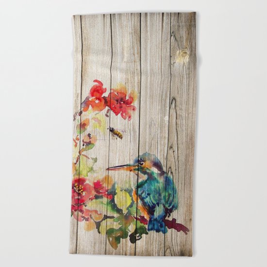 Spring on Wood 04 Beach Towel