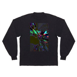 Seroenzyme Artsy atom look-alike, tiles, full of blocks, blurry and wavy colorful shapes of various sizes on plain wall Long Sleeve T-shirt
