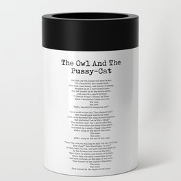 The Owl And The Pussy-Cat - Edward Lear Poem - Literature - Typewriter Print 1 Can Cooler