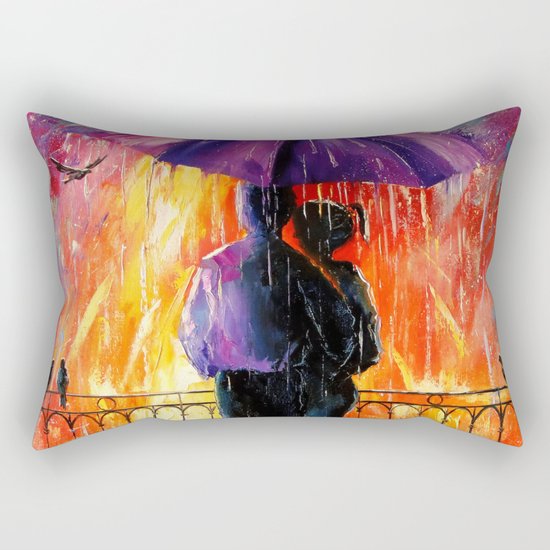 Rain for lovers Rectangular Pillow