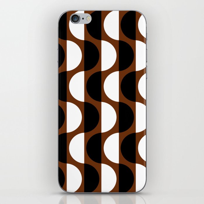 Abstraction_NEW_OCEAN_WAVE_CHOCOLATE_BLACK_WHITE_PATTERN_POP_ART_0311B iPhone Skin