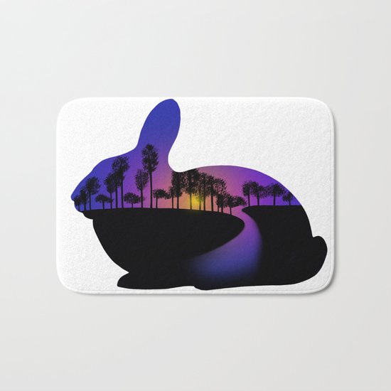 Sunset Rabbit Bath Mat