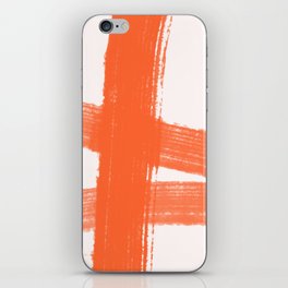 Abstract Minimalist Painted Brushstrokes 1 in Orange  iPhone Skin