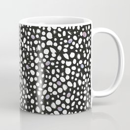 Leopard print pattern with watercolor shining dots background black white background Coffee Mug