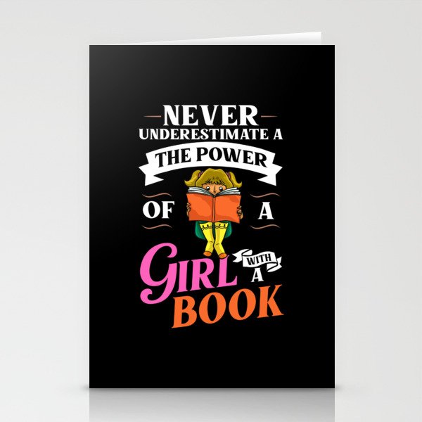 Book Girl Reading Women Bookworm Librarian Reader Stationery Cards