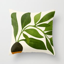 The Wanderer - House Plant Illustration Throw Pillow