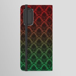 Black damask pattern gradient 9 Android Wallet Case