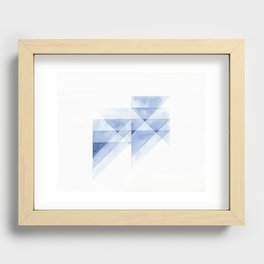 Blue Triangles Recessed Framed Print