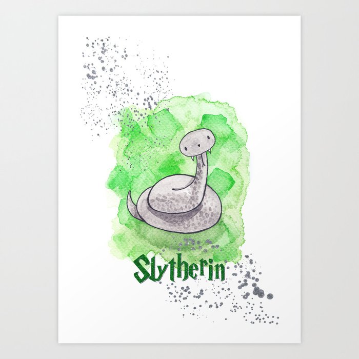 Slytherin - H a r r y P o t t e r inspired Art Print by dollmadeinjapan ...