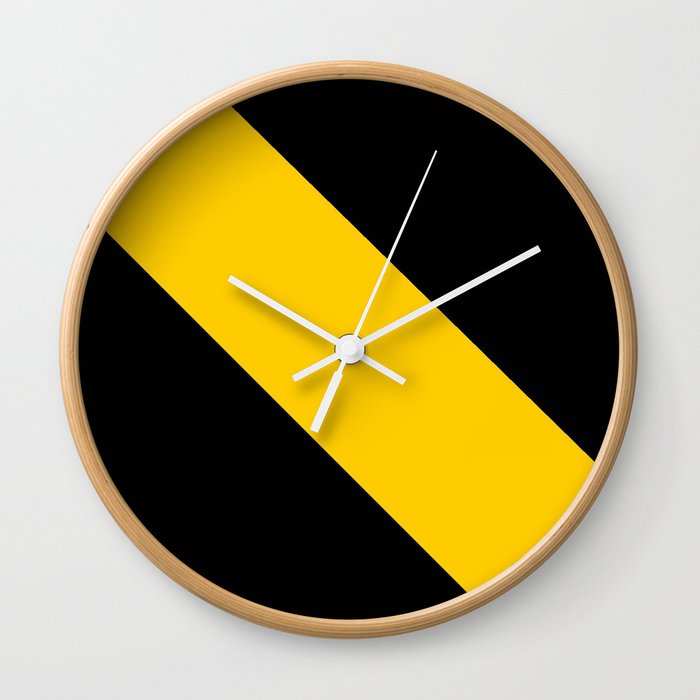 Oblique dark and yellow Wall Clock