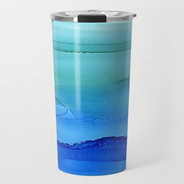 Alcohol Ink Seascape Travel Mug
