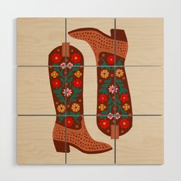 Cowgirl Boots – Bright Multicolor Wood Wall Art