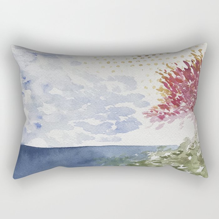 Tree by the Water in Autumn Rectangular Pillow