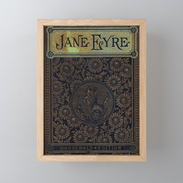 Jane Eyre by Charlotte Bronte, Vintage Book Cover Framed Mini Art Print