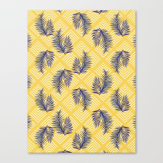 Geometries & Blue Palms #society6 #decor #buyart Canvas Print