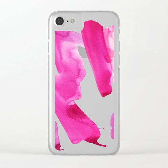 Pink Abstract I Clear iPhone Case