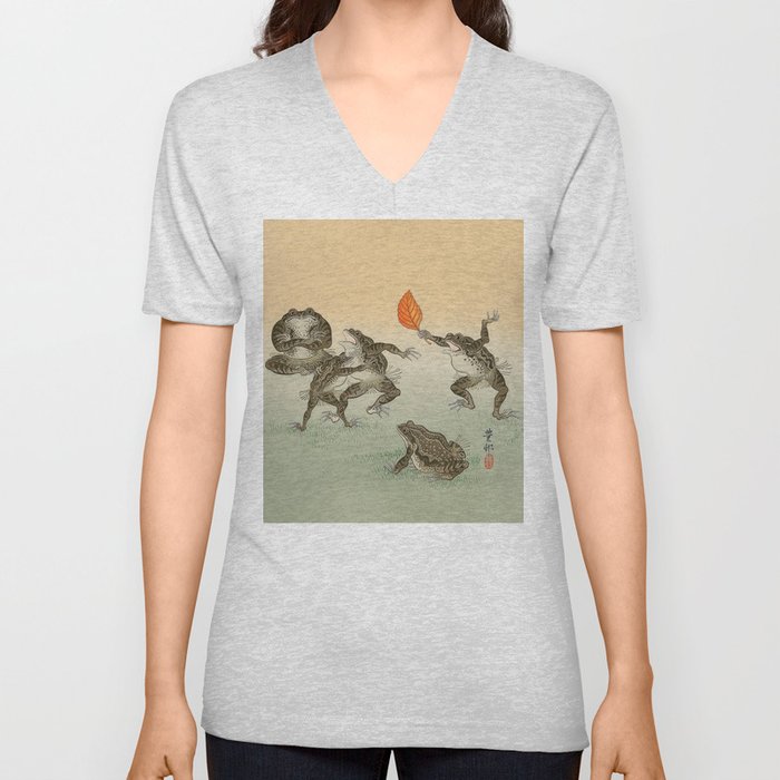 Frog Sumo - Ohara Koson V Neck T Shirt