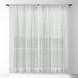 Calming Light Grey Solid Color Sherwin Williams Sea Salt SW 6204 Sheer Curtain